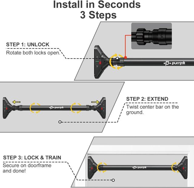 Barra de Dominadas Ajustable 200KG