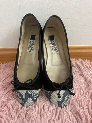 Bailarinas Antonio Parruego Piel Negra Puntera Ser