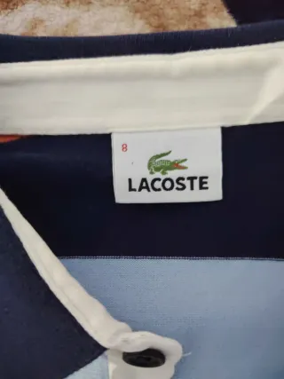 Polo Lacoste Rayas Azul Naranja XXL