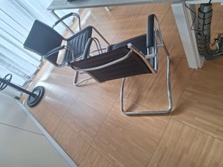 2 Sedie da ufficio in tessuto e metallo