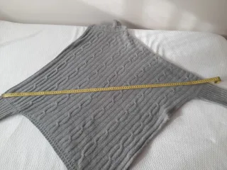 Jersey poncho tejido gris talla única