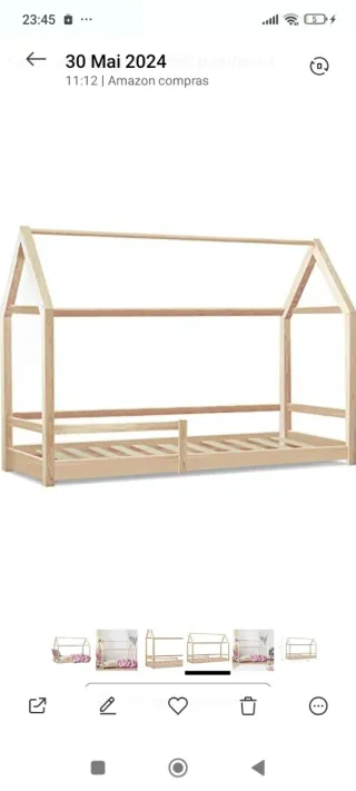 Cama casita de madera