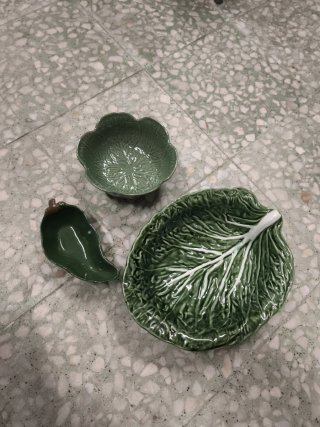 Set fuentes cerámica hojas