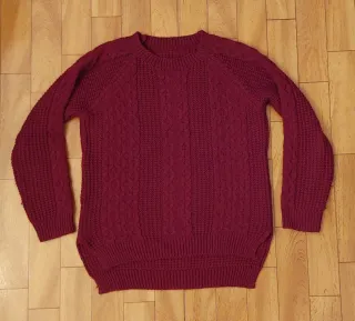 Jersey Burdeos Tejido Trenzado