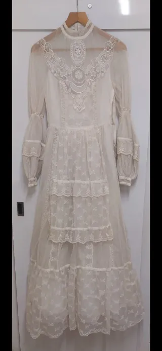 Vestido Vintage Ibicenco posible de novia. Años 70
