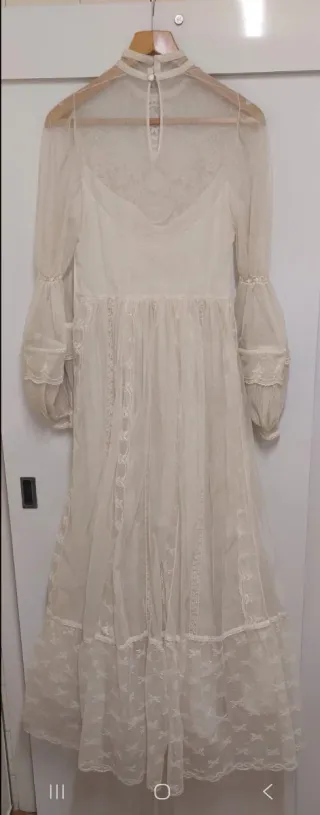 Vestido Vintage Ibicenco posible de novia. Años 70