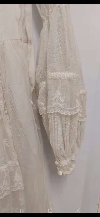 Vestido Vintage Ibicenco posible de novia. Años 70