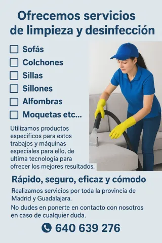 Limpieza y desinfección de tapicería