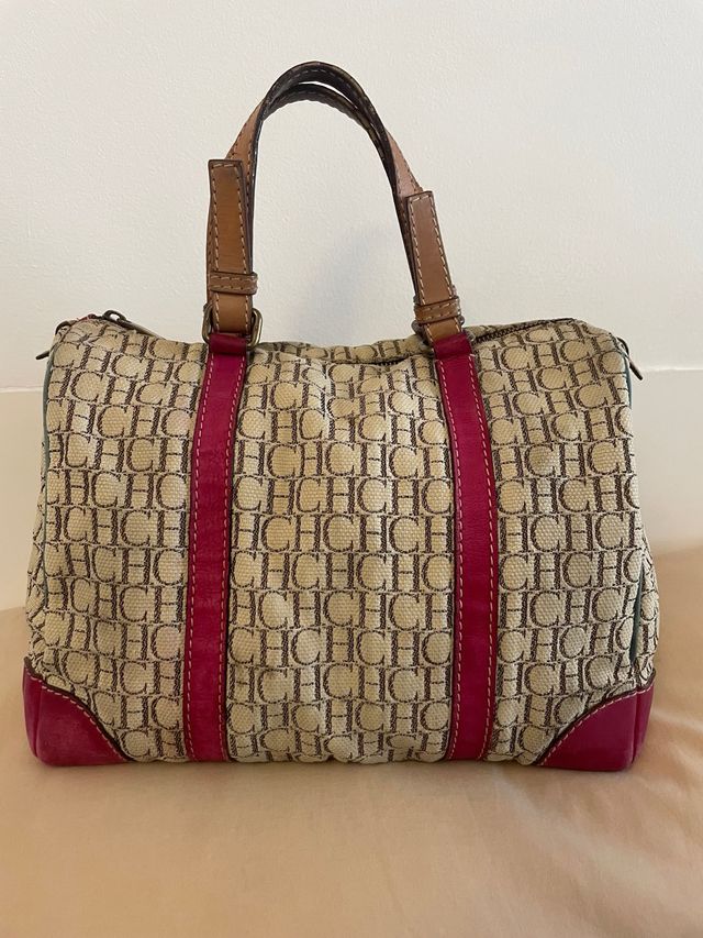Bolso Carolina Herrera Beige y Rosa