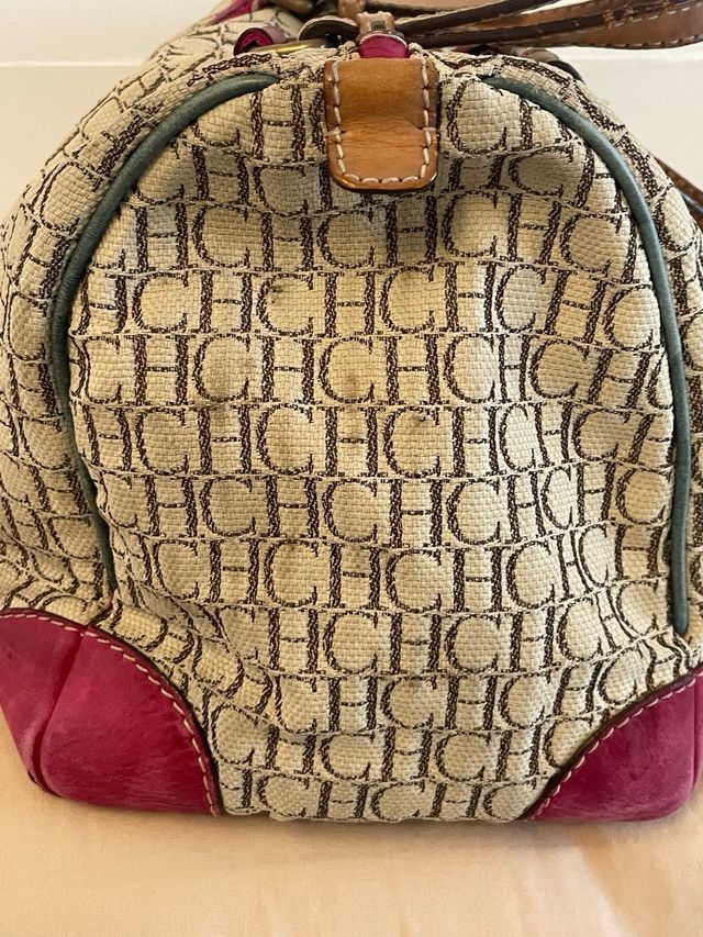 Bolso Carolina Herrera Beige y Rosa