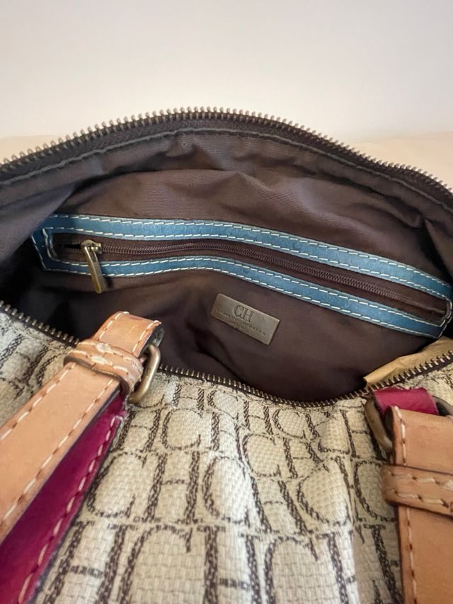 Bolso Carolina Herrera Beige y Rosa