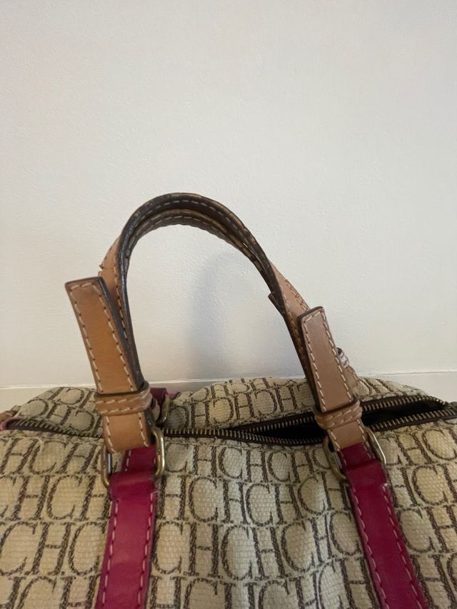 Bolso Carolina Herrera Beige y Rosa