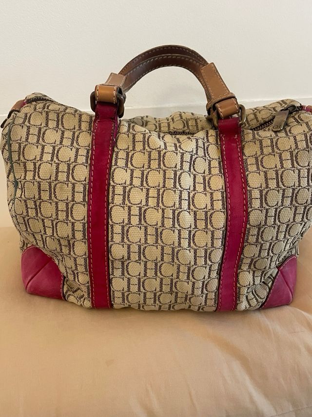 Bolso Carolina Herrera Beige y Rosa