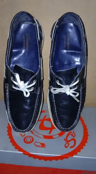 Mocasines azul marino de piel