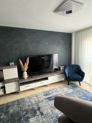 Sillón de terciopelo azul