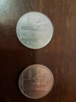 Coppia 100 Lire Minerva 1977