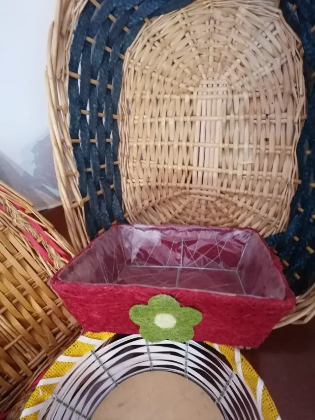 Set 5 Cesti Vimini Multicolore