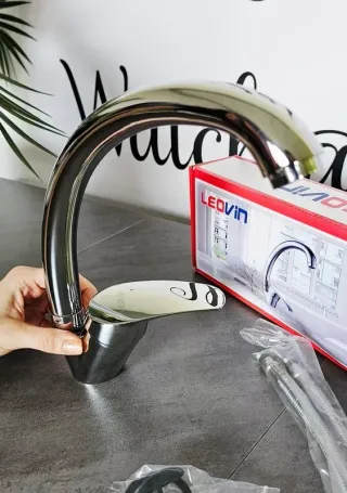 Rubinetto Cucina LEOVIN Monocomando Argento