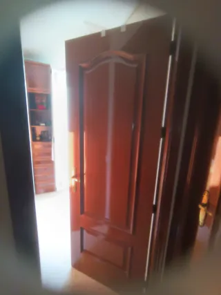 Puerta de madera maciza con tapajunta+ maneta 82cm