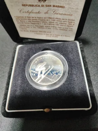 Moneta San Marino 1000 Lire Argento 1994