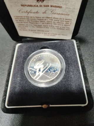 Moneta San Marino 1000 Lire Argento 1994