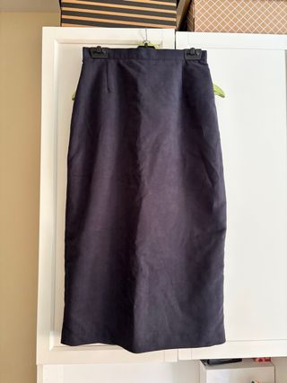 Falda lápiz vintage azul marino