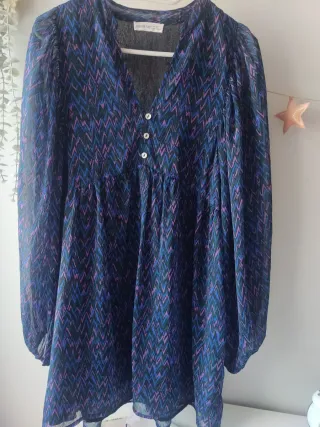 Vestido Brownie estampado zigzag