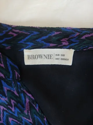 Vestido Brownie estampado zigzag