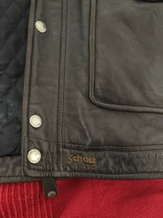 Chaqueta de piel Schott marrón