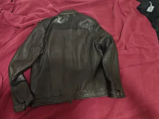 Chaqueta de piel Schott marrón
