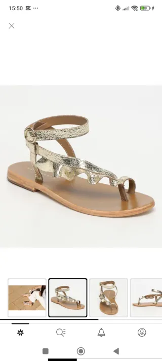 Sandalias doradas planas talla 38