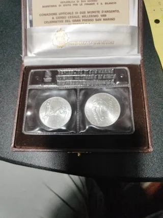 San Marino 2 Monete Argento 1989