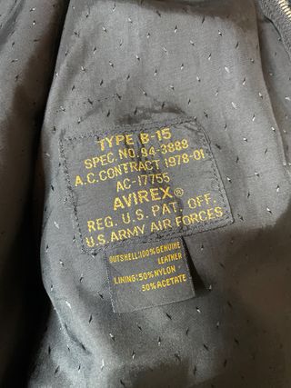 Chaqueta Aviator AVREX US Airforce Negra