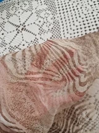 Foulard zebrato vintage beige e marrone