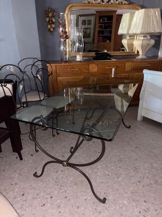 Mesa Cristal Forja Peña Vargas Negra