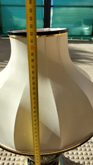 Lámpara de mesa antigua cerámica y metal