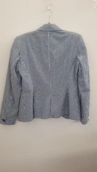 Blazer cuadros Zara azul y blanco