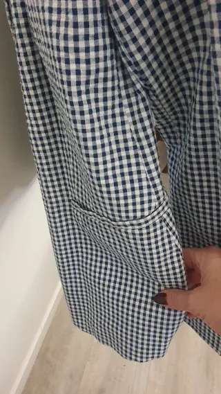 Blazer cuadros Zara azul y blanco