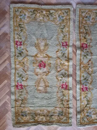 2 alfombras pura lana hechas a mano nudo español