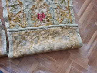 2 alfombras pura lana hechas a mano nudo español