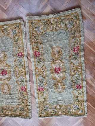 2 alfombras pura lana hechas a mano nudo español