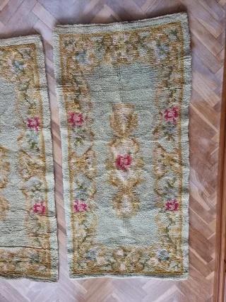 2 alfombras pura lana hechas a mano nudo español