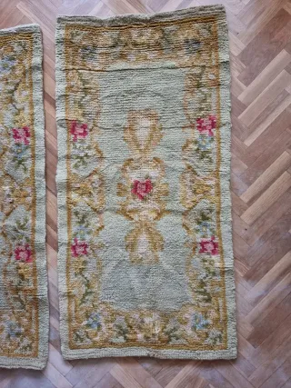 2 alfombras pura lana hechas a mano nudo español