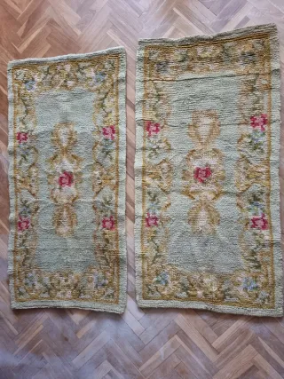 2 alfombras pura lana hechas a mano nudo español
