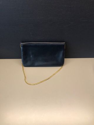 Borsetta donna blu con catena oro
