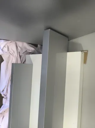 Móvel de parede prateleiras branco e prata lacado