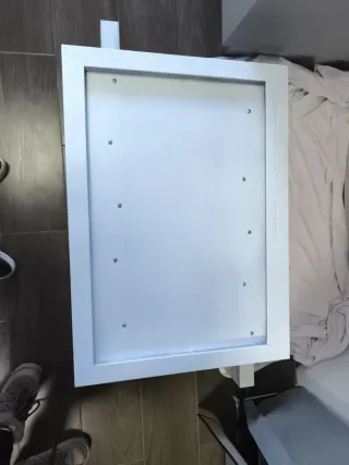 Móvel de parede prateleiras branco e prata lacado