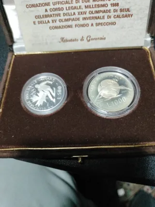 Dittico Monete Olimpiadi Seul Calgary 1988
