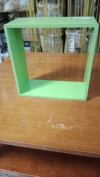 Estantería cubo verde madera