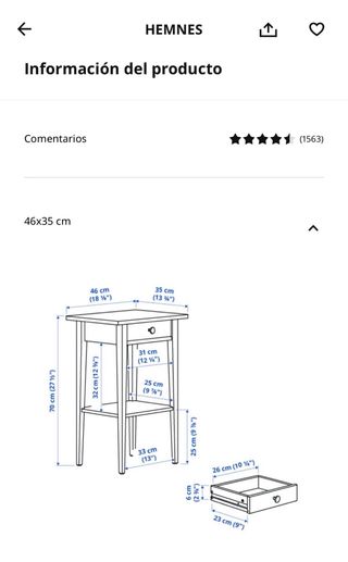 Mesita de noche Ikea